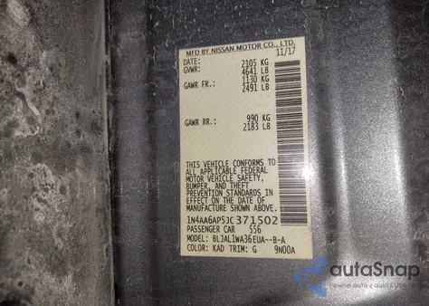 2018 Nissan Maxima 3.5 Sr from USA, damaged, VIN 1N4AA6AP5JC371502